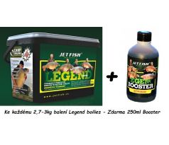 Jet Fish Boilie Legend Range Žlutý Impuls - Ořech & Javor + Legend Booster 250ml Zdarma
