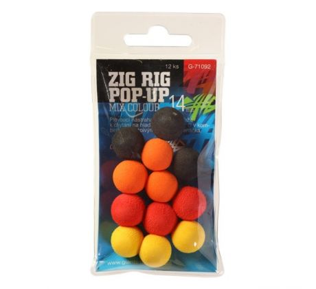 Giants Fishing Pěnové plovoucí boilie Zig Rig Pop-Up 14mm mix color,12ks