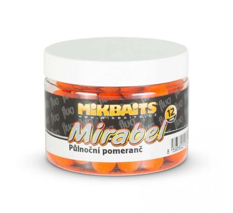Mikbaits Boilies Mirabel Fluo 12mm 150ml - Půlnoční pomeranč