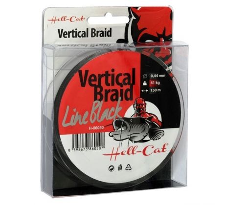 Hell-Cat Splétaná šňůra Braid Line Vertical Black 0.37mm, 33kg, 150m
