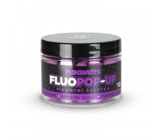 Mikbaits Plovoucí fluo boilie 150ml - Pikantní švestka