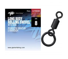 Giants fishing Pevnostní Obratlík s kroužkem Long body rolling swivel with Ring, vel.8/10ks