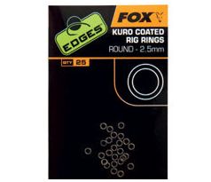 Fox návazcové kroužky Edges Kuro Coated Rig Rings 25ks