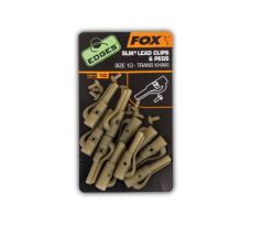 Fox závěsky na olovo s kolíčky Edges Slik Lead Clip + Pegs vel.10 - 10ks