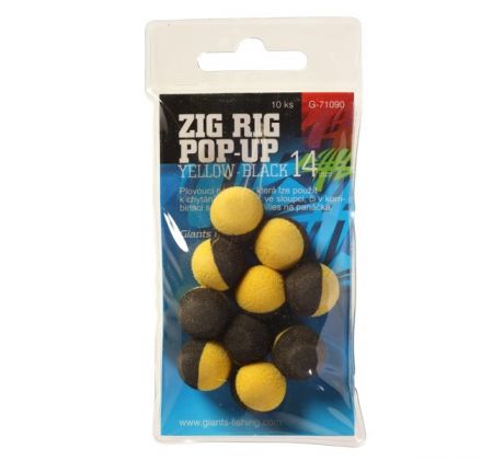 Giants Fishing Pěnové plovoucí boilie Zig Rig Pop-Up yelow-black 14mm,10ks