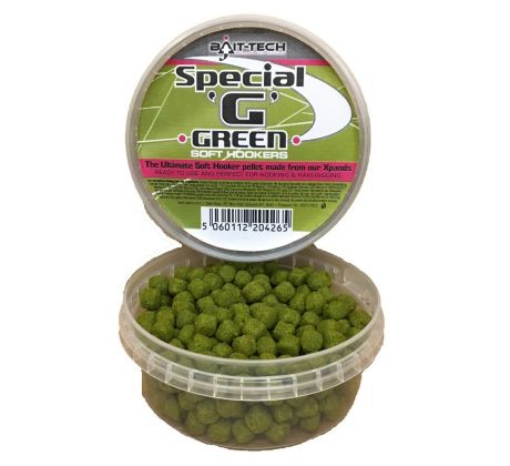 Bait-Tech měkčené pelety Soft Hookers Special G Green 6 mm 180 ml