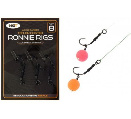 NGT Montáž Ronnie Rig & Teflon Hooks 3 pcs