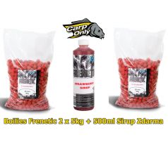Carp Only Frenetic A.L.T. Boilies STRAWBERRY 2 x 5kg + Sirup STRAWBERRY 500ml