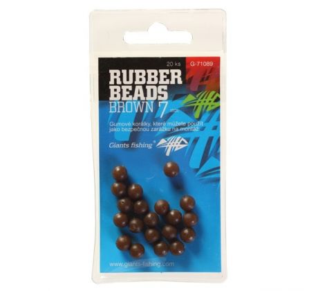 Giants Fishing Gumové kuličky Rubber Beads Transparent Brown 20ks