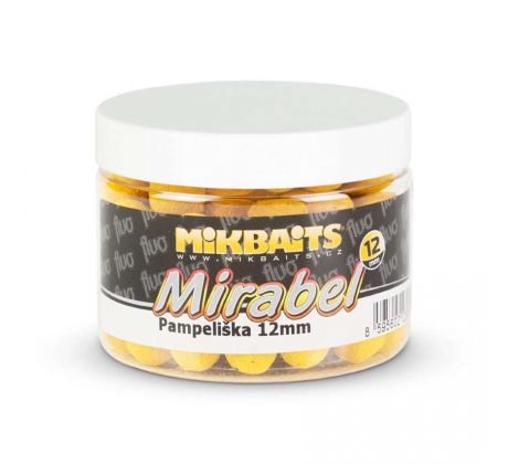 Mikbaits Boilies Mirabel Fluo 12mm 150ml - Pampeliška