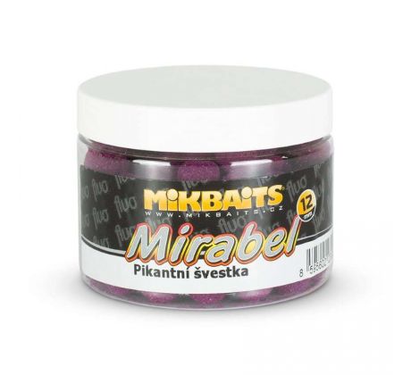 Mikbaits Boilies Mirabel Fluo 12mm 150ml - Pikantní švestka