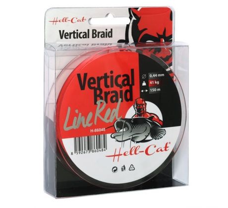 Hell-Cat Splétaná šňůra Braid Line Vertical Red 0.44mm, 41kg, 150m
