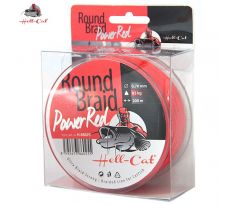 Hell-Cat Splétaná šňůra Round Braid Power Red 0,70mm, 85kg, 200m