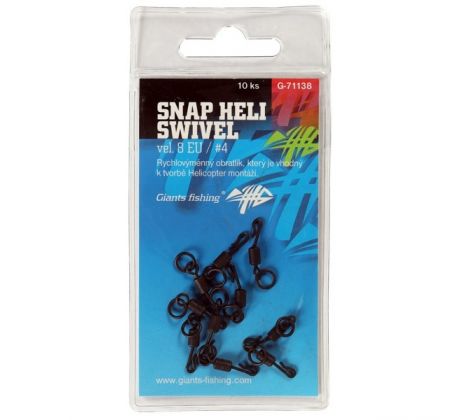 Giants fishing Obratlík Swivel Snap Heli, UK.4 (vel.8 EU)/10ks