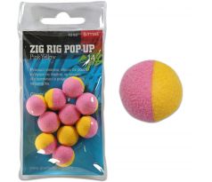 Giants fishing Pěnové plovoucí boilie Zig Rig Pop-Up pink-yellow 14mm,10ks