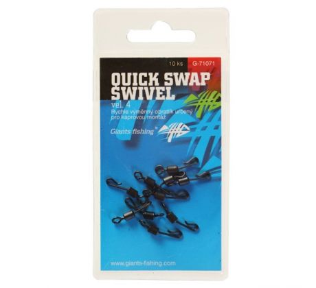 Giants fishing Rychlovýměnný obratlík Quick Swap Swivel, UK.4 (vel.8 EU )/10ks