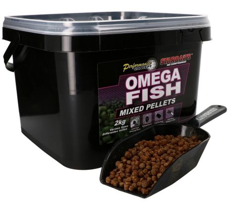 STARBAITS Omega Fish Pelety Mixed 2kg + lopatka