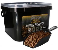 STARBAITS Pro Spicy Chicken Pelety Mixed 2kg + lopatka