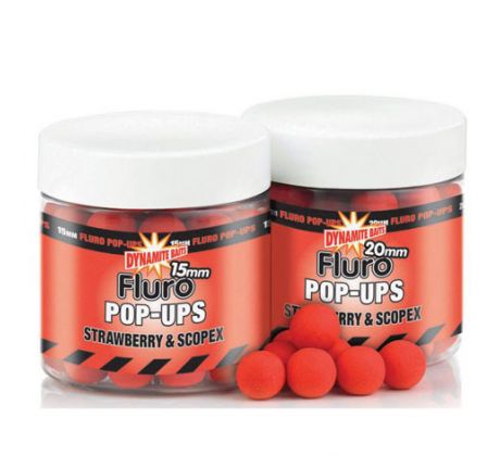 Dynamite Baits Pop-up Fluro - STRAWBERRY & SCOPEX - VÝPRODEJ