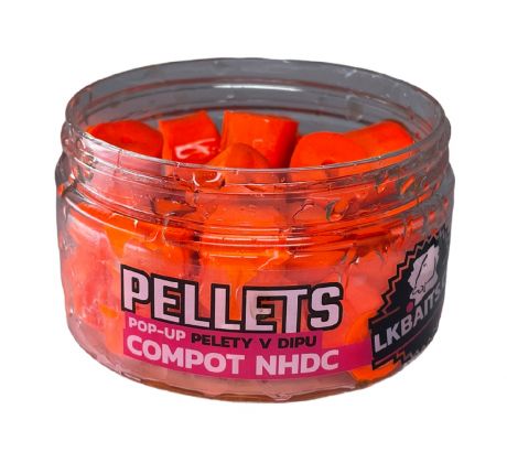 LK Baits POP-UP Pelety v dipu Compot NHDC 12mm, 40g