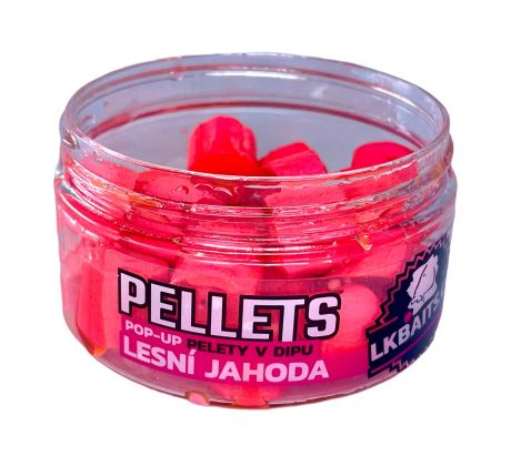 LK Baits POP-UP Pelety v dipu Lesní Jahoda 12mm, 40g