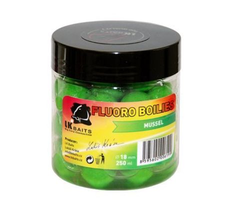 LK Baits Fluoro Boilies 250ml - Mussel