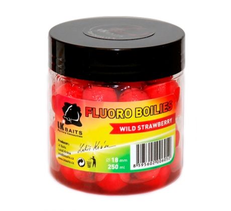 LK Baits Fluoro Boilies 250ml - Wild Strawberry