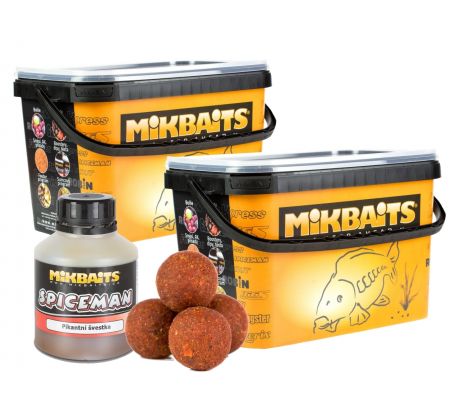 Mikbaits Boilie Spiceman Pikantní švestka 2x2,5kg + Booster 250ml Zdarma