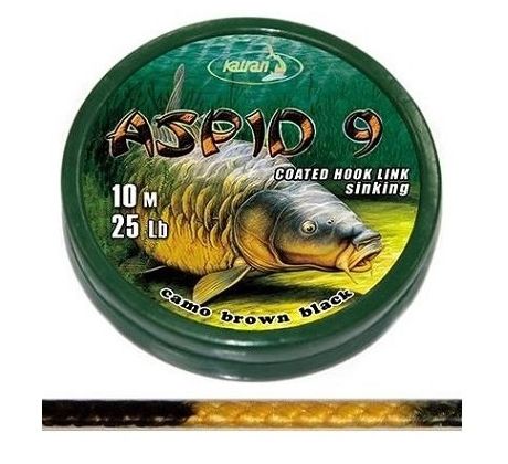 Katran Ztužená návazcová šňůrka Coated braided hook links ASPID 9 25lb 10m