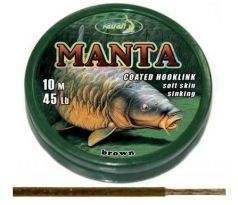 Katran Ztužená návazcová šňůrka Coated braided hook links MANTA 45lb 10m