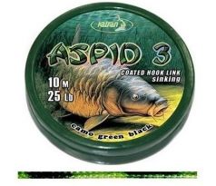 Katran Ztužená návazcová šňůrka Coated braided hook links ASPID 3 25lb 10m