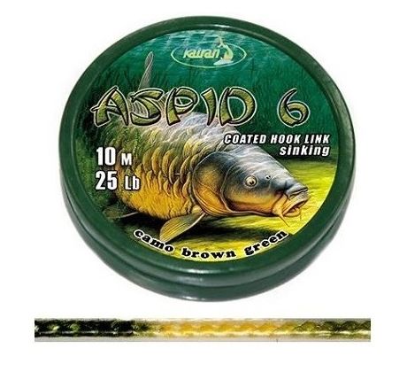 Katran Ztužená návazcová šňůrka Coated braided hook links ASPID 6 25lb 10m