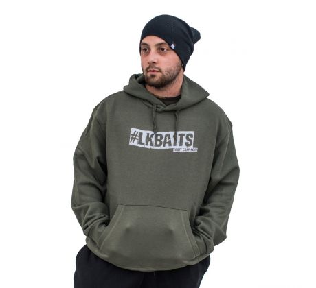LK Baits mikina khaki 2019 potisk