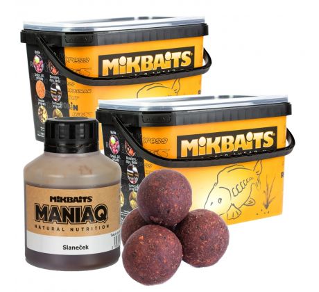 Mikbaits ManiaQ boilie 2x2,5kg - Slaneček + Booster 250ml Zdarma