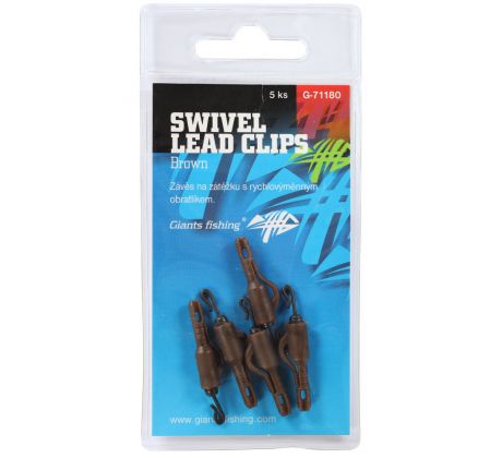 Giants fishing Závěs na boční olovo Swivel Lead Clips Brown 5ks