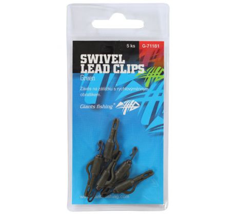 Giants fishing Závěs na boční olovo Swivel Lead Clips Green 5ks