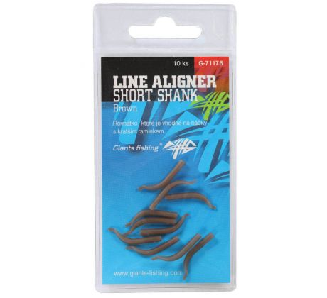 Giants fishing Rovnátka na háček Line Aligner Short Shank Large Brown (Hook 2-6) 10ks