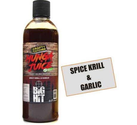 Tekutý posilovač Crafty Catcher Munga Juice 500ml Spicy Krill & Garlic/Kořeněný Krill & Česnek - VÝPRODEJ