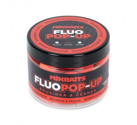 Mikbaits Plovoucí fluo boilie 150ml - Brusinka Česnek