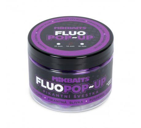 Mikbaits Plovoucí fluo boilie 150ml - Pikantní švestka