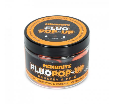 Mikbaits Plovoucí fluo boilie 150ml - Broskev Pepř