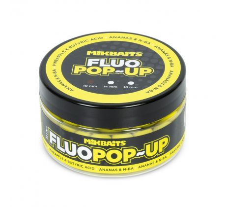 Mikbaits Mini Plovoucí fluo boilie 100ml - Ananas N-BA 10mm