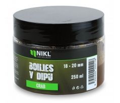 Nikl Boilies v dipu Crab 250g - 18+20 mm, 250 g