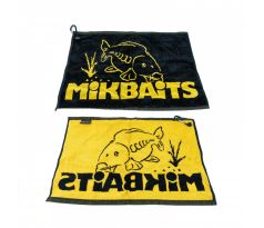 Mikbaits ručník černo žlutý s karabinou
