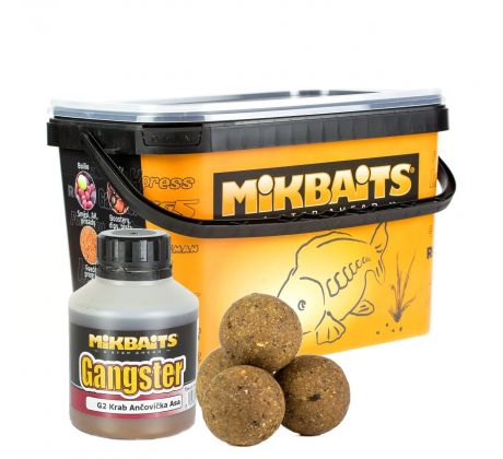 Mikbaits Boilie Gangster G2 Krab & Ančovičká & Asafoetida 2x2,5kg + Booster 250ml Zdarma