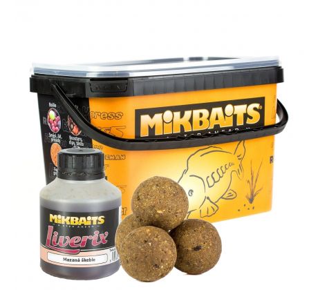 Mikbaits Boilie Liverix Magická oliheň 2x2,5kg + Booster 250ml Zdarma