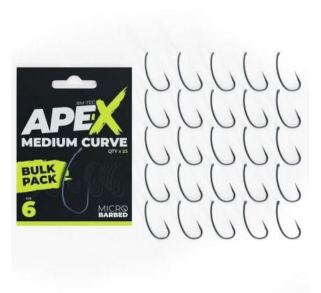 RidgeMonkey háčky Ape-X Medium Curve Barbed Bulk Pack 25 ks