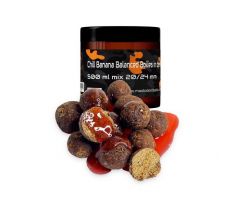 Mastodont Baits Chill Banana Balanced Boilies in dip 500ml mix 20/24mm