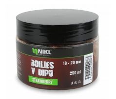 Nikl Boilies v dipu Strawberry 18+20mm, 250g