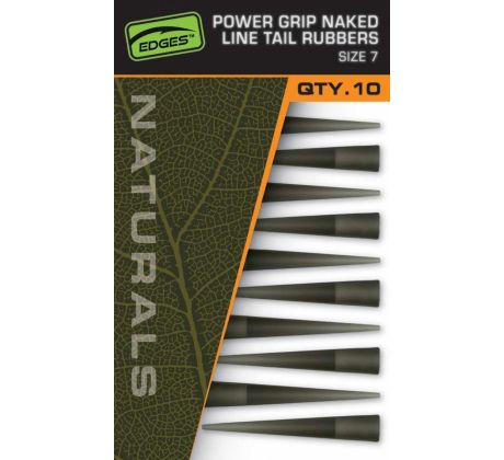 Fox Převleky zúžené EDGES™ Naturals Power Grip Naked Line Tail Rubbers - Size 7